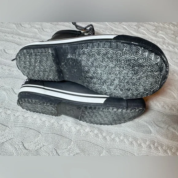 ROCKET DOG Black Rubber Rain Boots Womens Hi Tops Lace Up #1027 - Picture 8 of 9